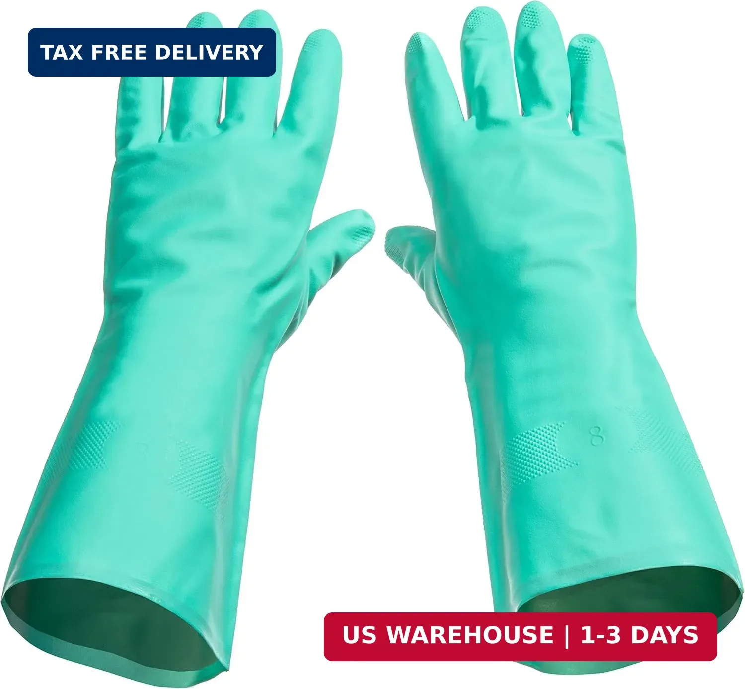 Tusko Products Best Nitrile Rubber Cleaning, Household, Dishwashing Gloves, Late