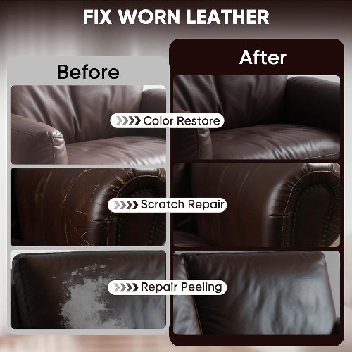 Leather Recoloring Balm, 10OZ Leather Repair Kit Size: 10 OZColor: Dark Brown