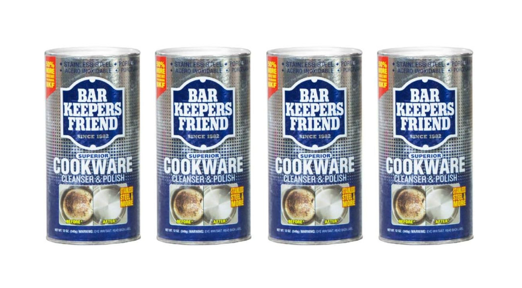 Bar Keepers Friend Cookware Cleanser 12 Oz Pack of 4 Kitchen Surface Cleaner