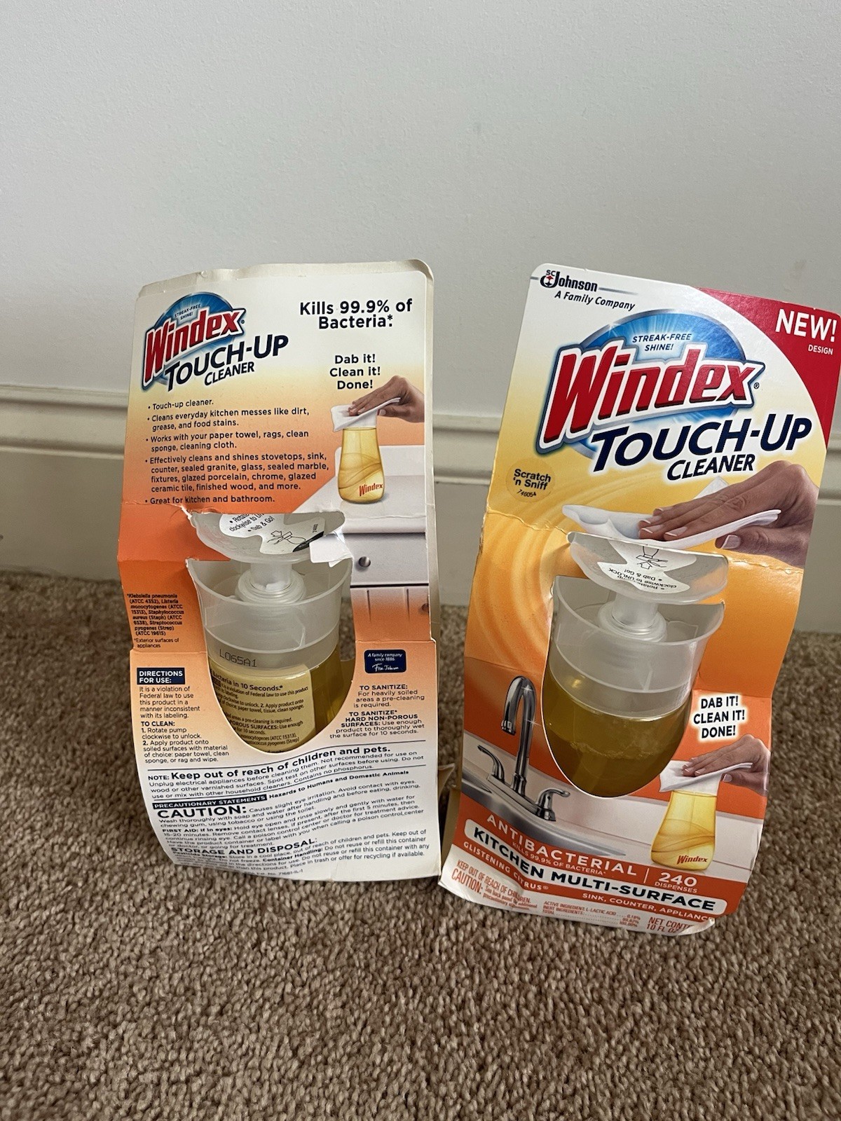 Windex Touch Up Kitchen Cleaner x2 Multi Surface Cleaner Glistening Citrus