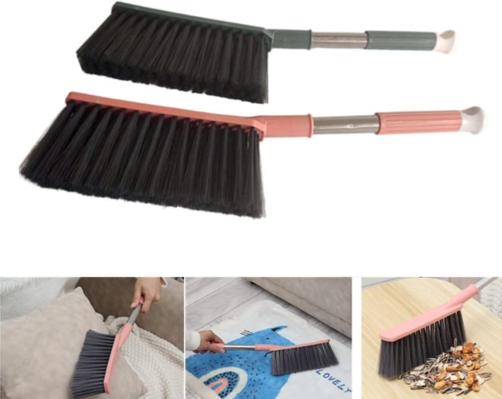 2 Pack Soft Bristle Bed Sheets Sweeping Cleaning Brush with Long Hand, Counte…