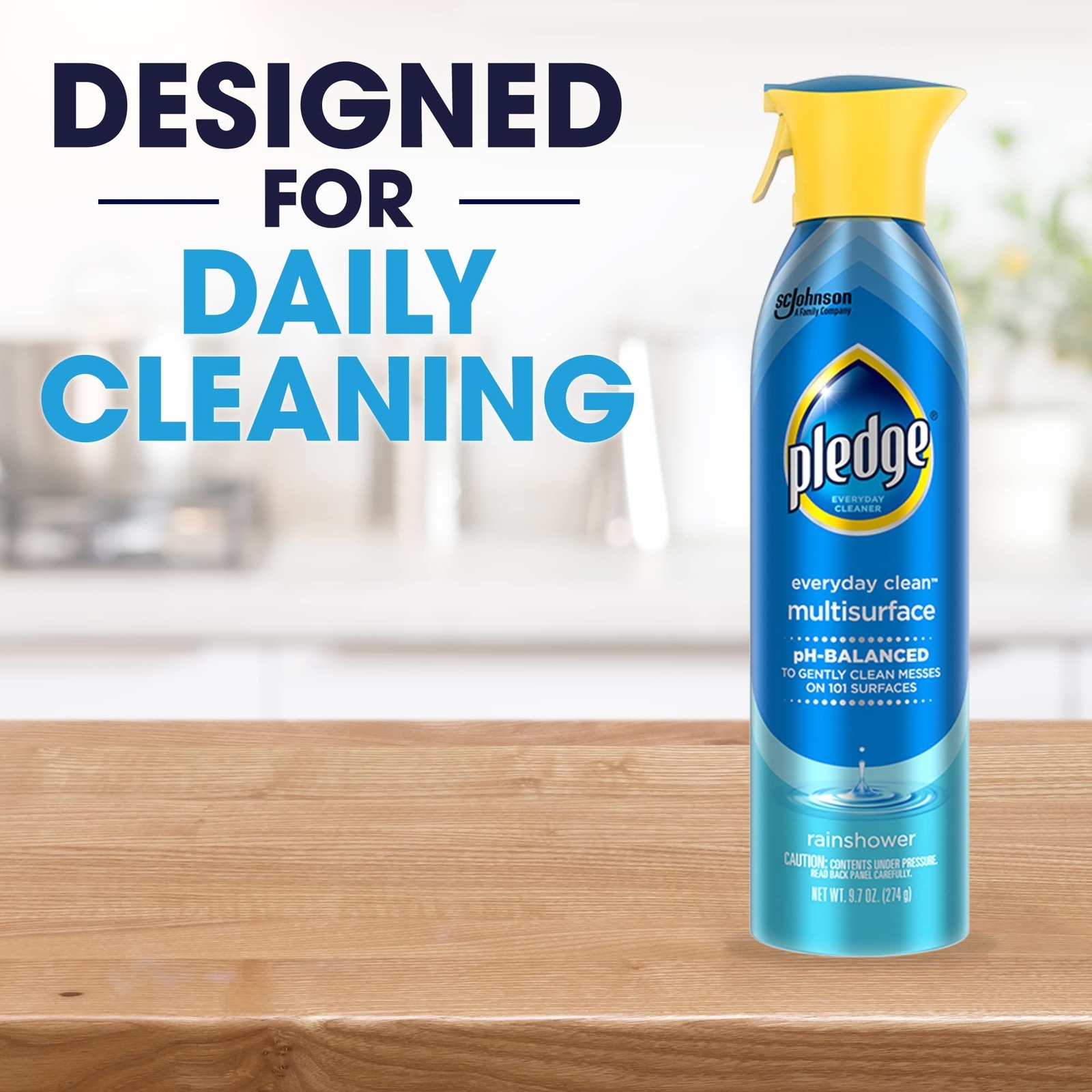 Pledge pH-Balanced Multisurface Spray, 9.7 Ounce, Rainshower