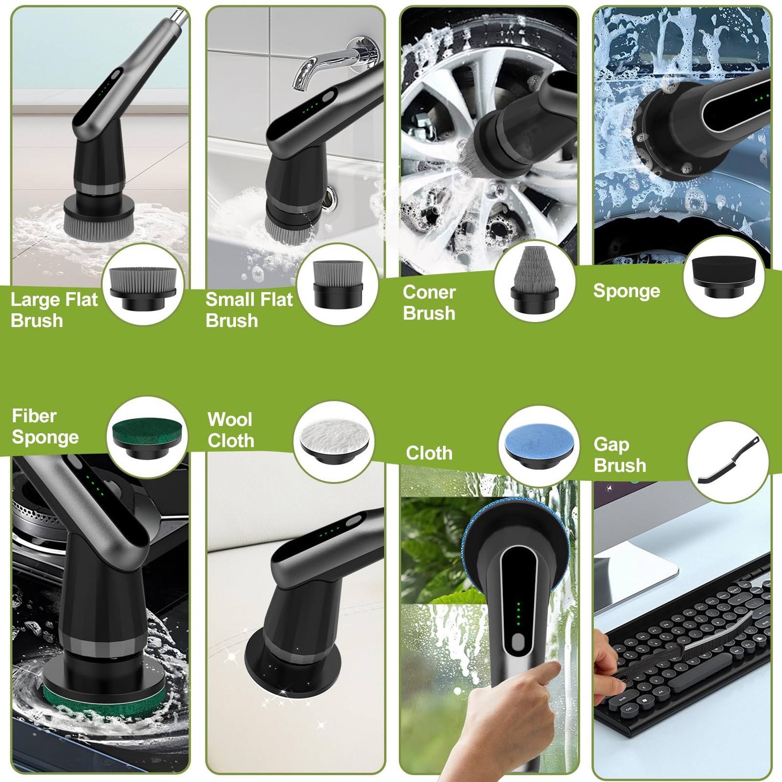 WKY-Electric Spin Scrubber – Upgraded 12-in-1 IPX7 Waterproof Shower Scrubber…
