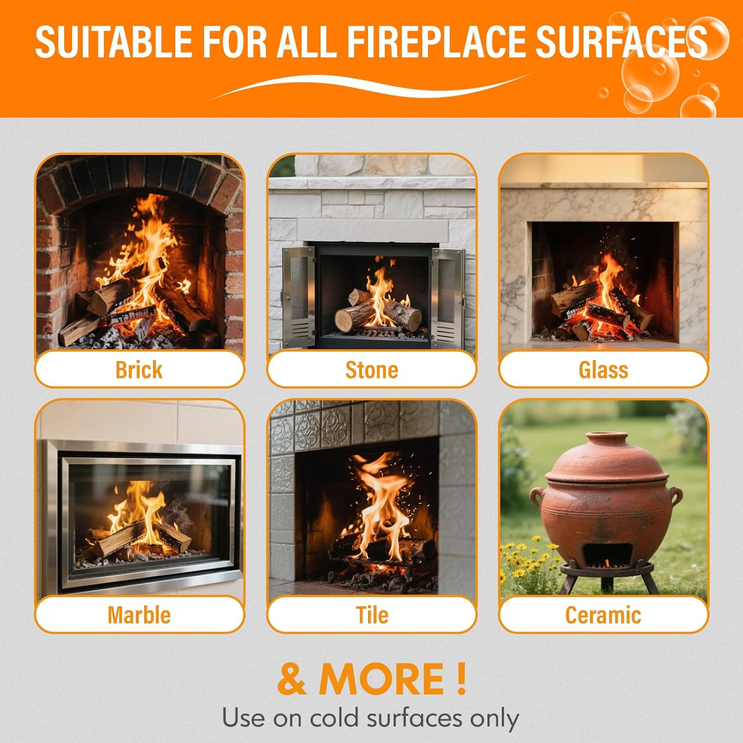 Fireplace Cleaning Set Fireplace Soot Remover with Scrub Brush for Brick, Stone,