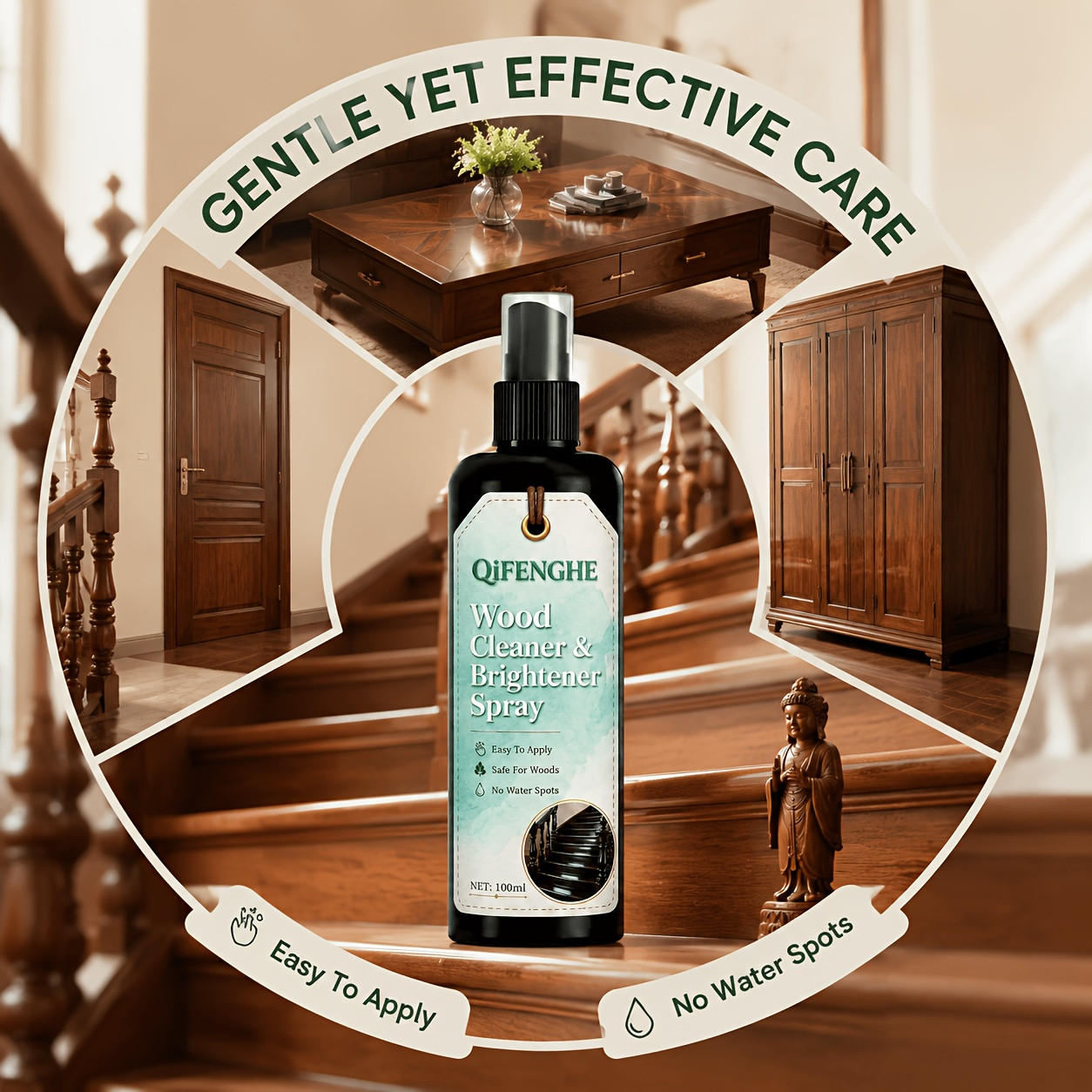 Wood Furniture Polish Restorer Spray Wood Surface Brightening Cleaner