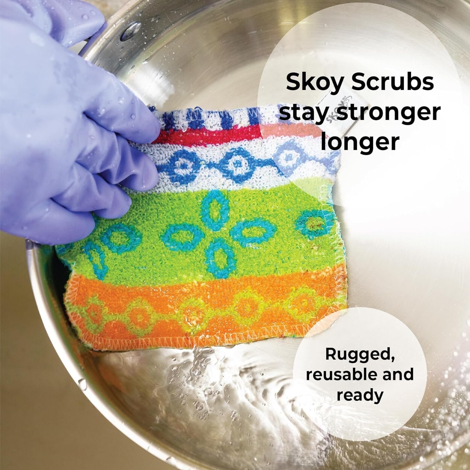 2-Pack Reusable Dish Scrubber Non-Scratching Kitchen Cleaning Soft Scrub Pads
