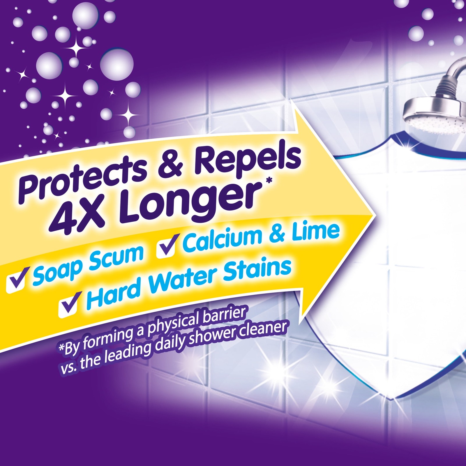 (4 pack) OxiClean Shower Guard Daily Shower Cleaner, Protects & Repels Bathroom