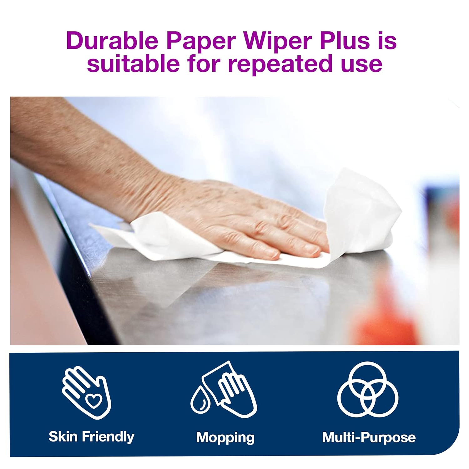 Paper Wiper plus White W24, Pop-Up Box, 8 X 100 Sheets, 192127