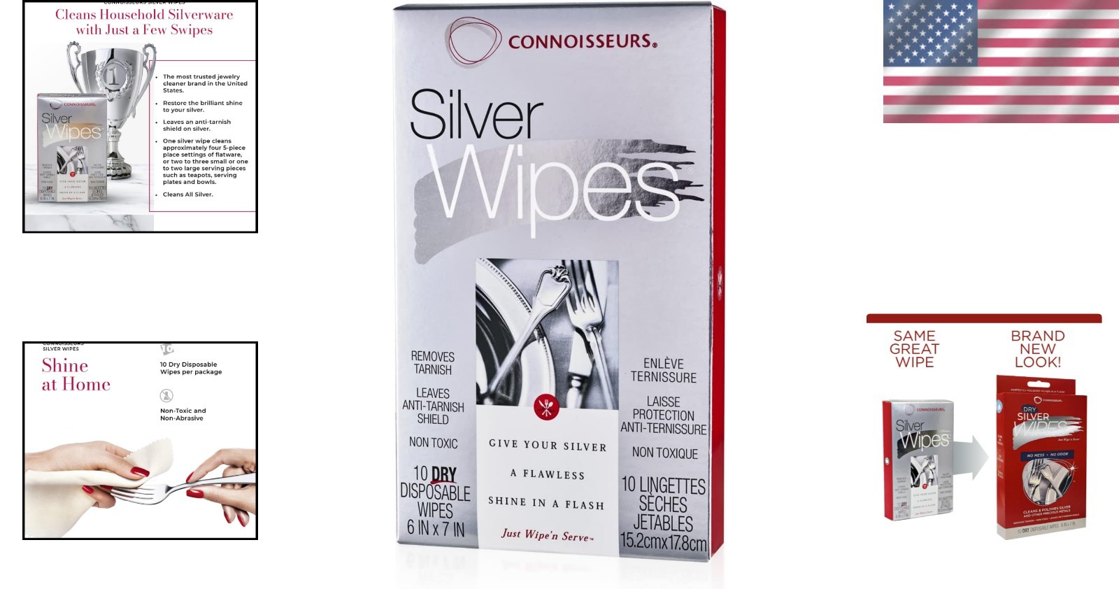Elegant Silver Cleaner Wipes – 10 Disposable Wipes for Jewelry & Tableware