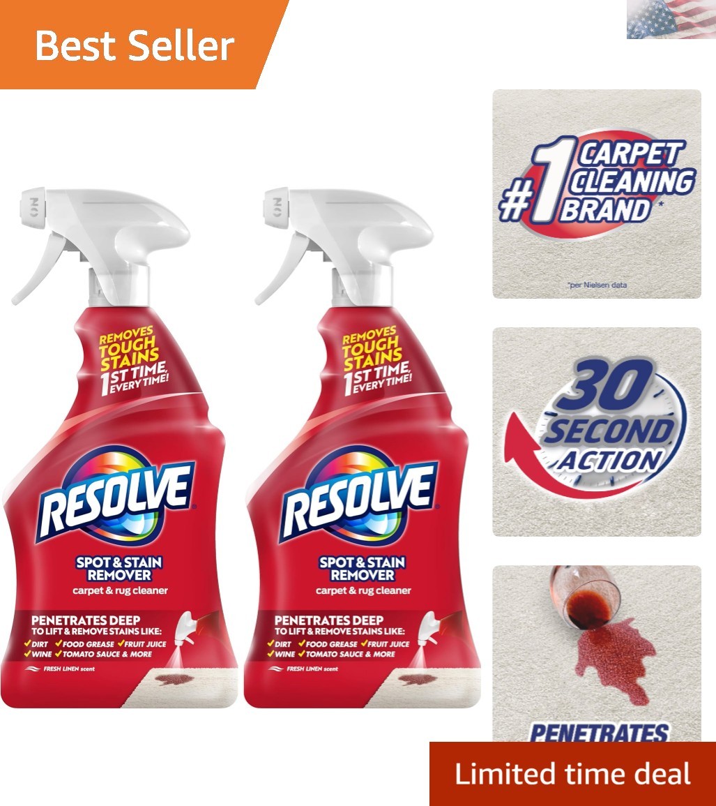 Carpet Triple Oxi Advanced Stain Remover – Eco-Friendly 22oz Spray Pack of 2