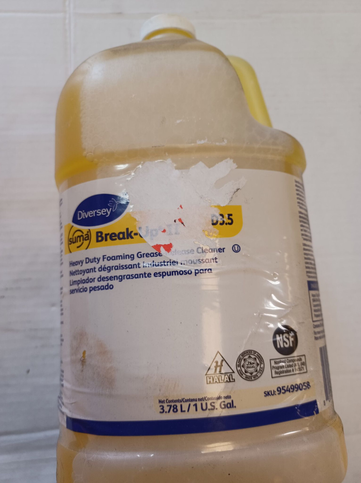 Diversey 95499058 Suma Break-Up II D3.5 Heavy-Duty Foaming Degreaser 1 Gallon