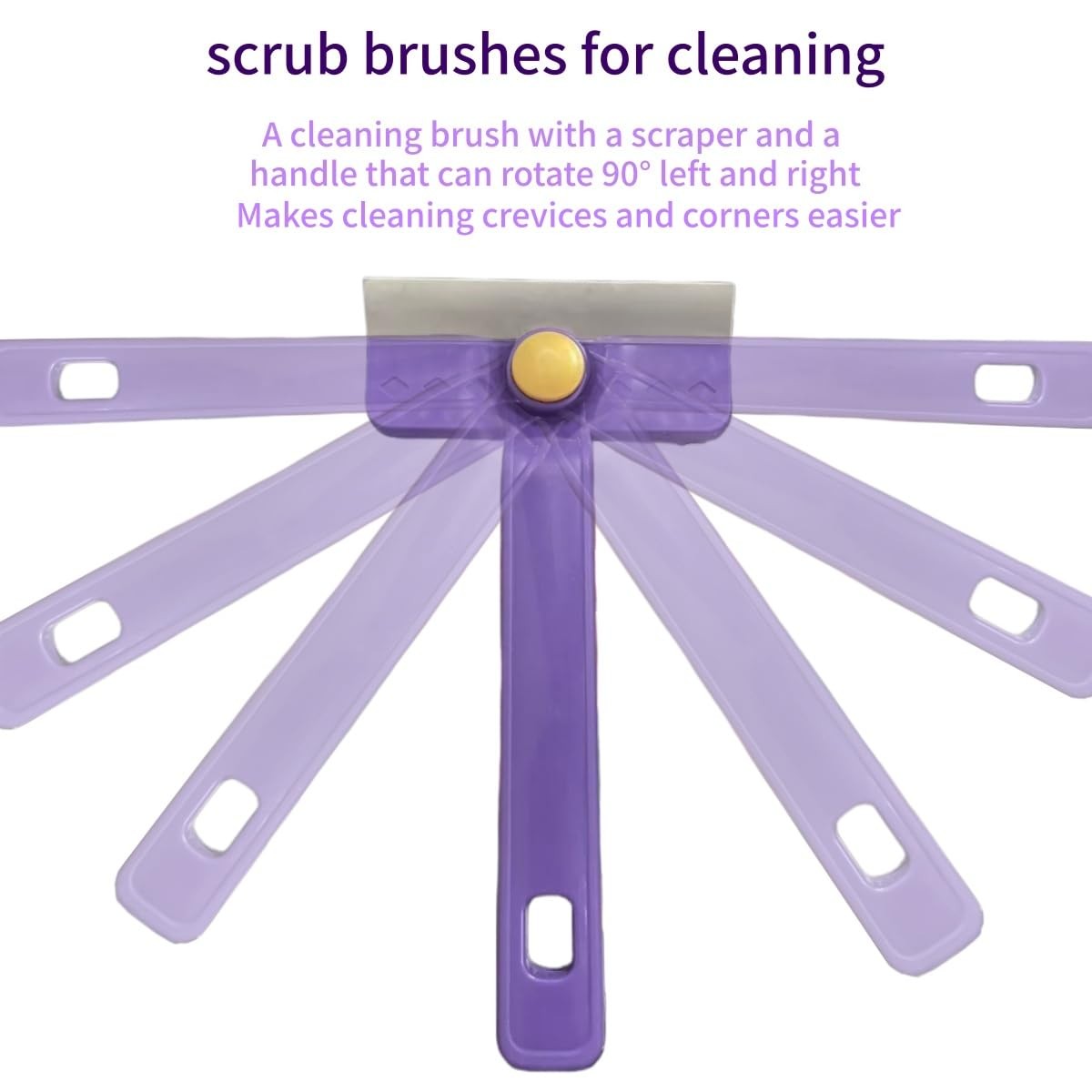 Lightweight Scraper Cleaning Brush with Hard Bristles and Built-in Garbage Ho…