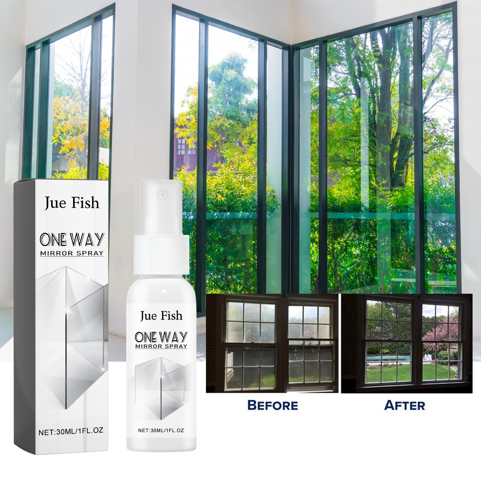 One Way Mirror Spray Car Window Privacy Glass Coating DIY Reflective