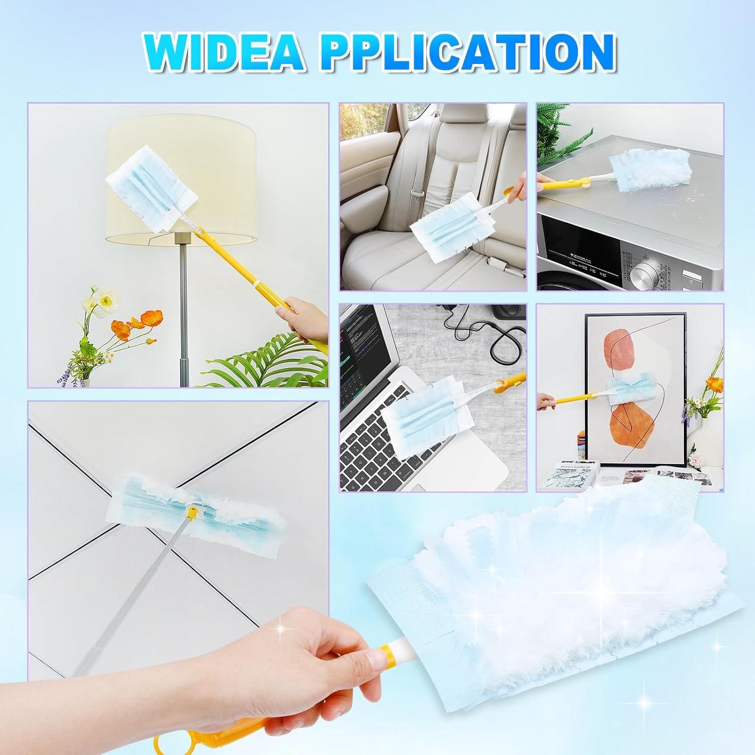 Duster Refill Compatible W/ Hand Duster Unscented Disposable Heavy Duty Duster