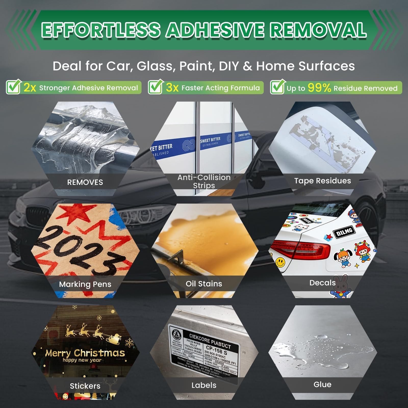 Adhesive Remover Spray for Cars, Glass & Plastic – Fast Glue & Sticker Cleaner,