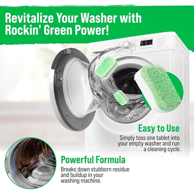 Washing Machine Cleaner Tablets Deep Clean Deodorize Fresh Lime Scent Supplies