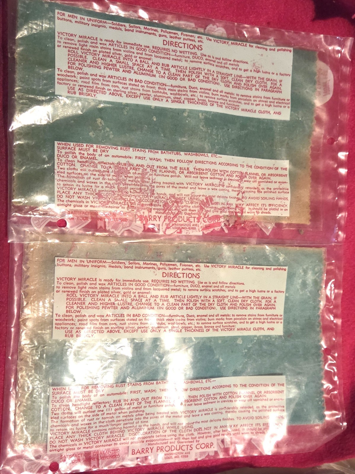 VTG NOS – Lot of 2 Victory Miracle Magic All Purpose Polishing Cloth Silver Gold