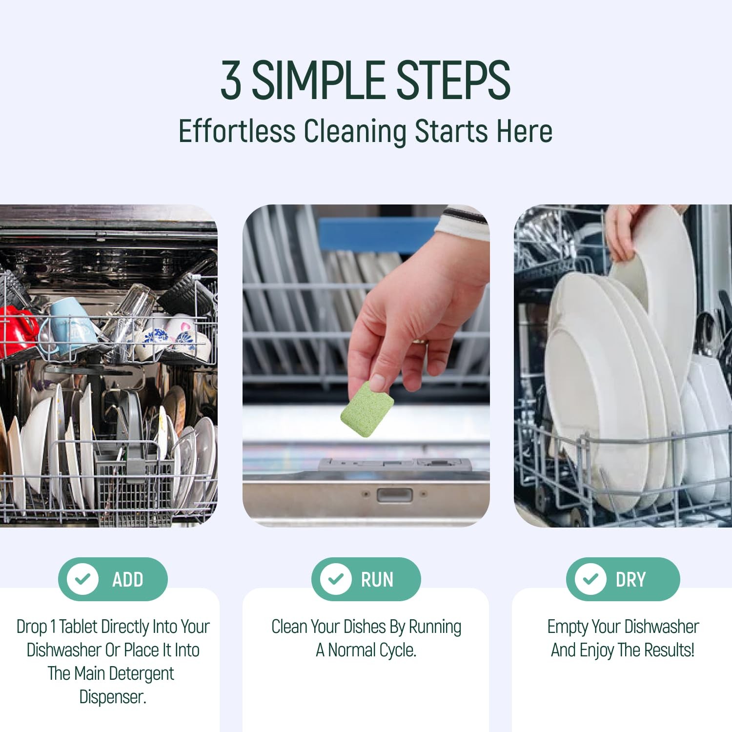 Natural Dishwasher Detergent Tablets – Plant Based Alternative Refill Pack Di…