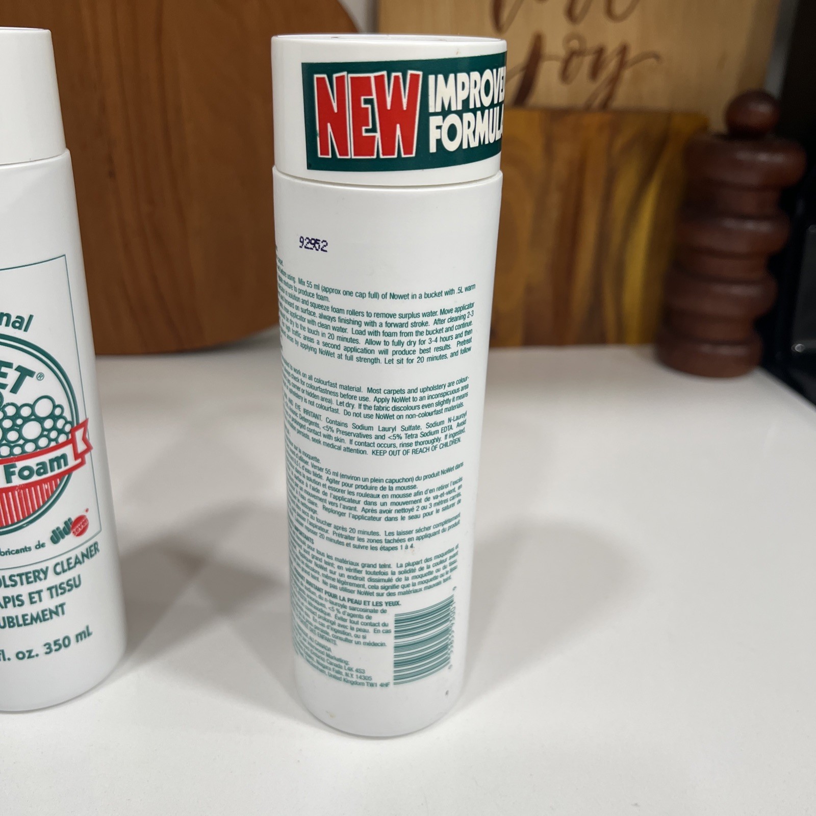 Vintage 1994 Original NoWet Wonder Foam Carpet Upholstery Cleaner 12oz-2 bottles