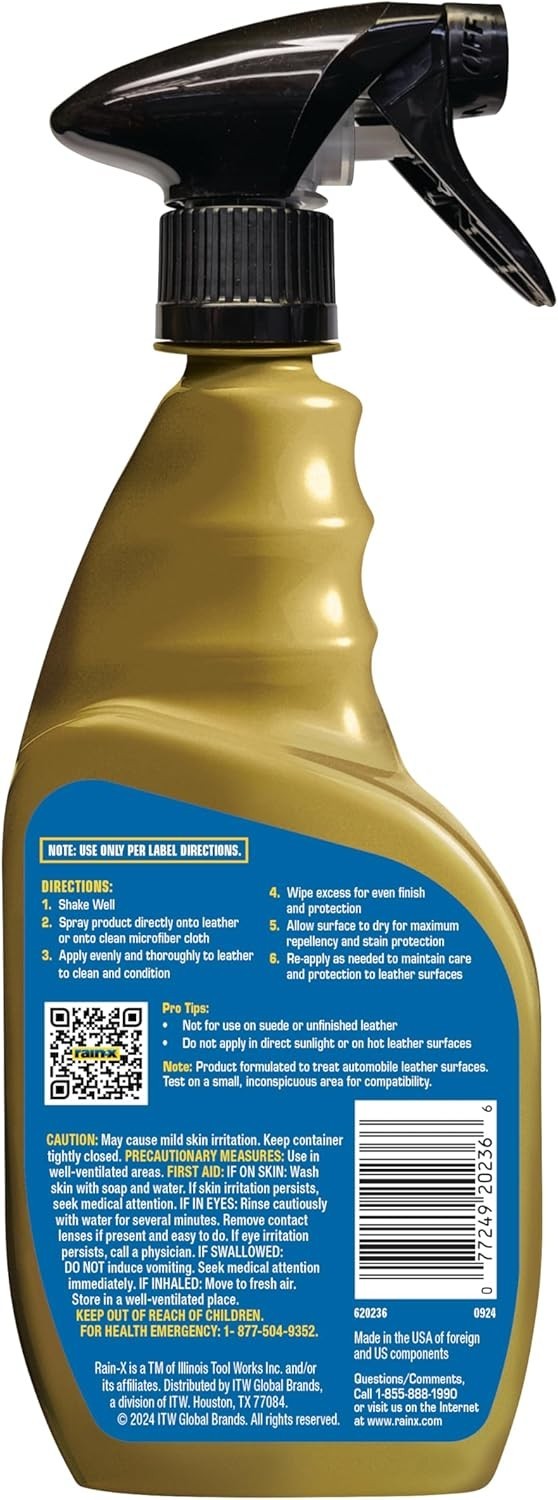 16 Oz Leather Cleaner, Conditioner & Repellent – Effortless Care for Interiors