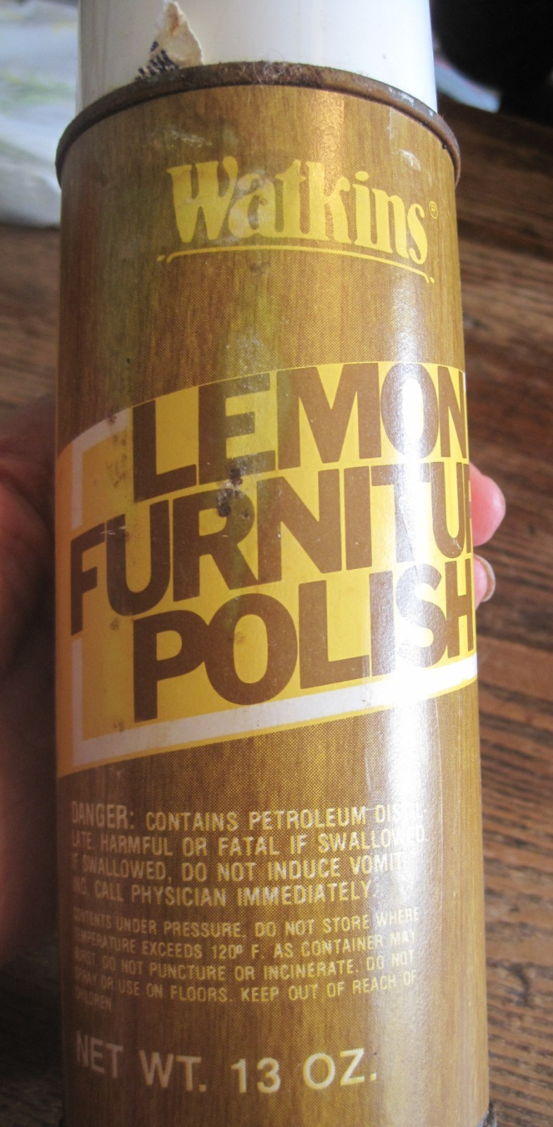 Watkins Lemon Furniture Polish 13 oz Vintage (the original)hard to find-1/2 full