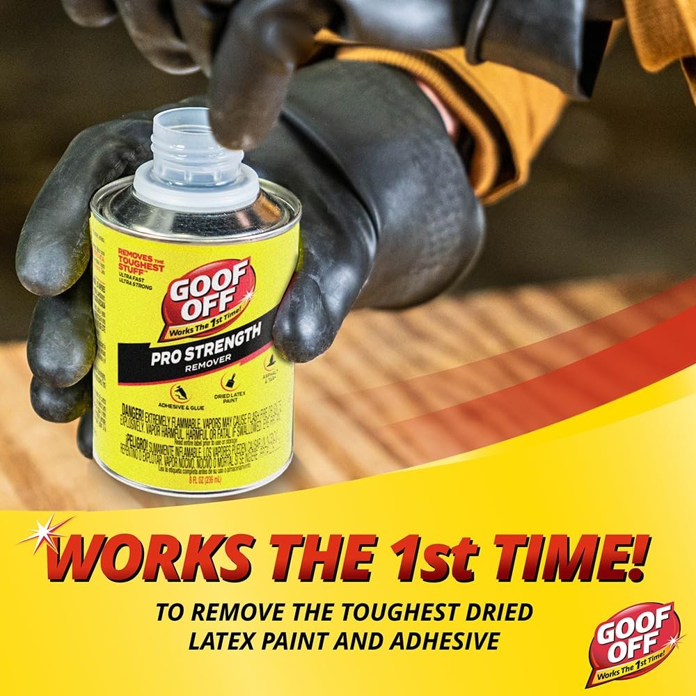 Pro Strength Adhesive & Glue Remover – Dried Paint, Caulk, Stickers, Tar – 8 oz
