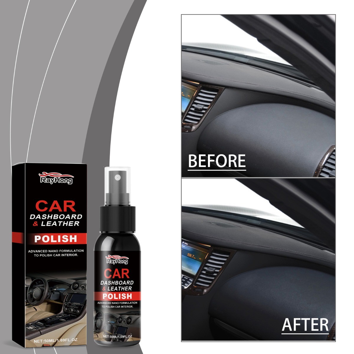Dashboard Leather Polish Cleaner Anti-Dust UV Protection for Car Interior