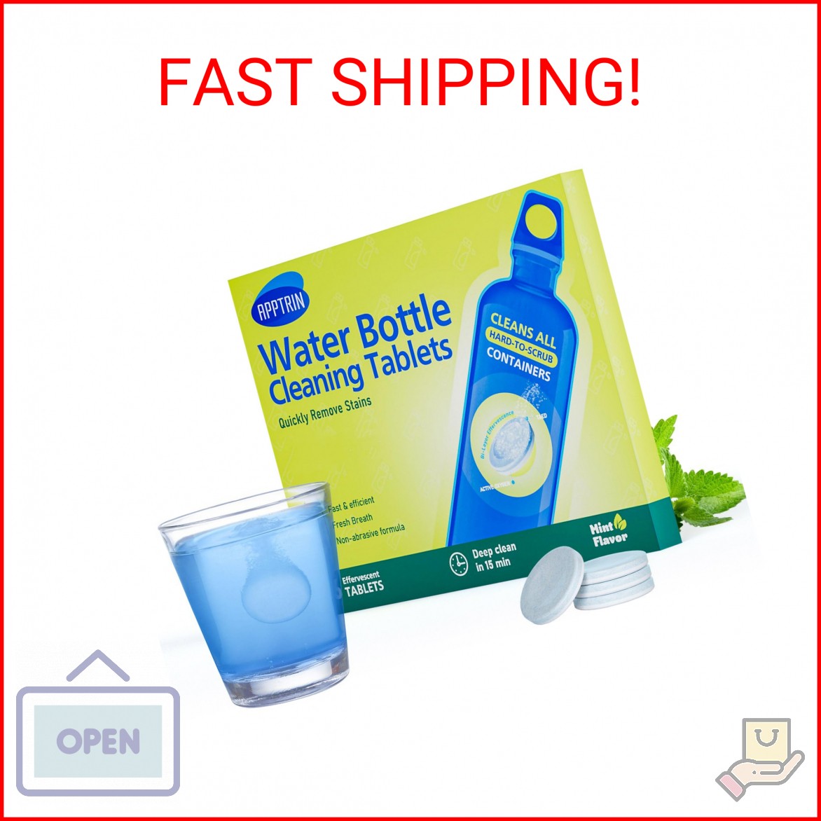apptrin Water Bottle Cleaning Tablets, 36 Pack Bottle Clean Tablet Hydration Bla