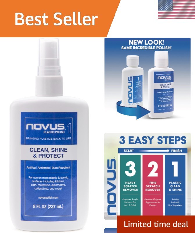 8 Ounce Novus Plastic Polish – Greaseless Shine & Scratch Remover for Acrylic