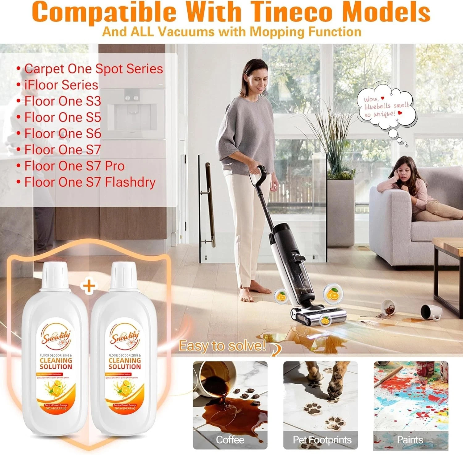 2 Pack Floor Cleaning Solution Compatible with Tineco Ifloor Series for All Robo
