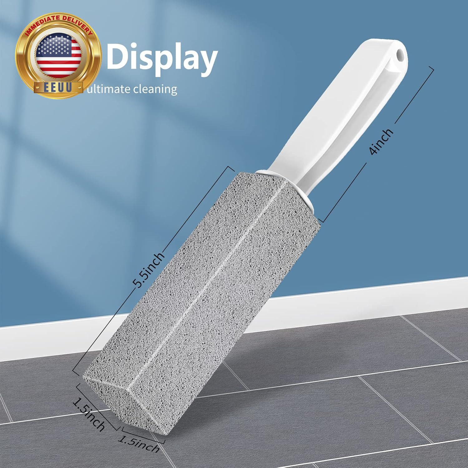 Toilet Bowl Cleaner Pumice Stone -Hard Water Stain Remover with Ergonomic Handle