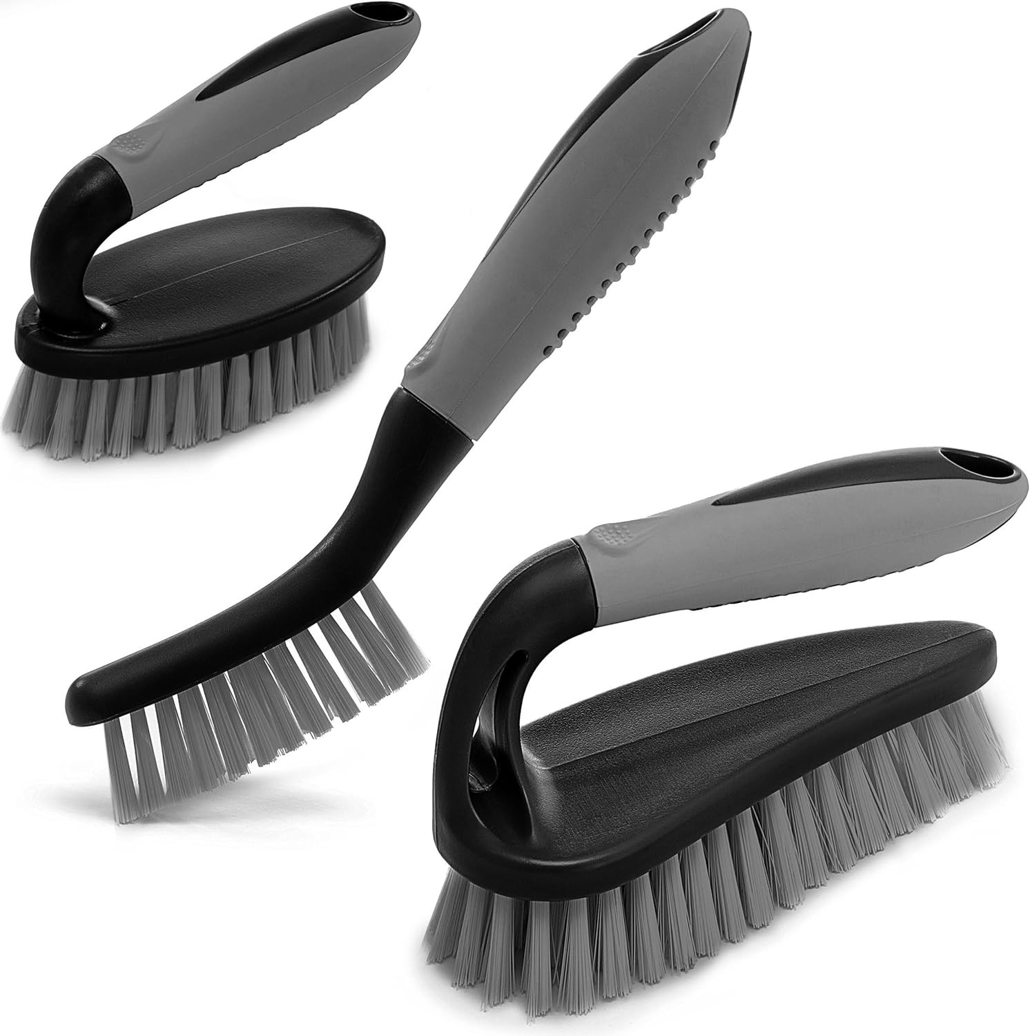 3-piece brush set – Shower cleaning brush with ergonomic handle