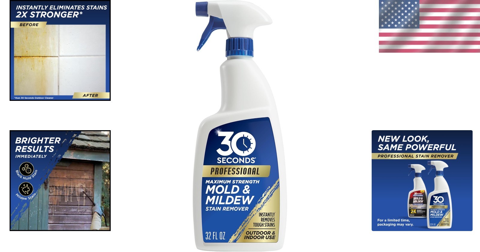 Mold and Mildew Stain Remover Spray Outdoor Indoor Brighter Results 32oz