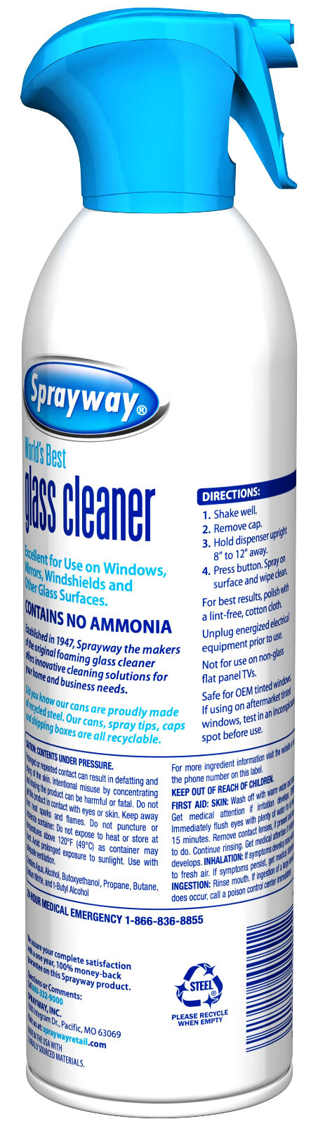 World’s Best GLASS CLEANER Trigger spraY Fine Mist frESH clean SprayWay 1892496