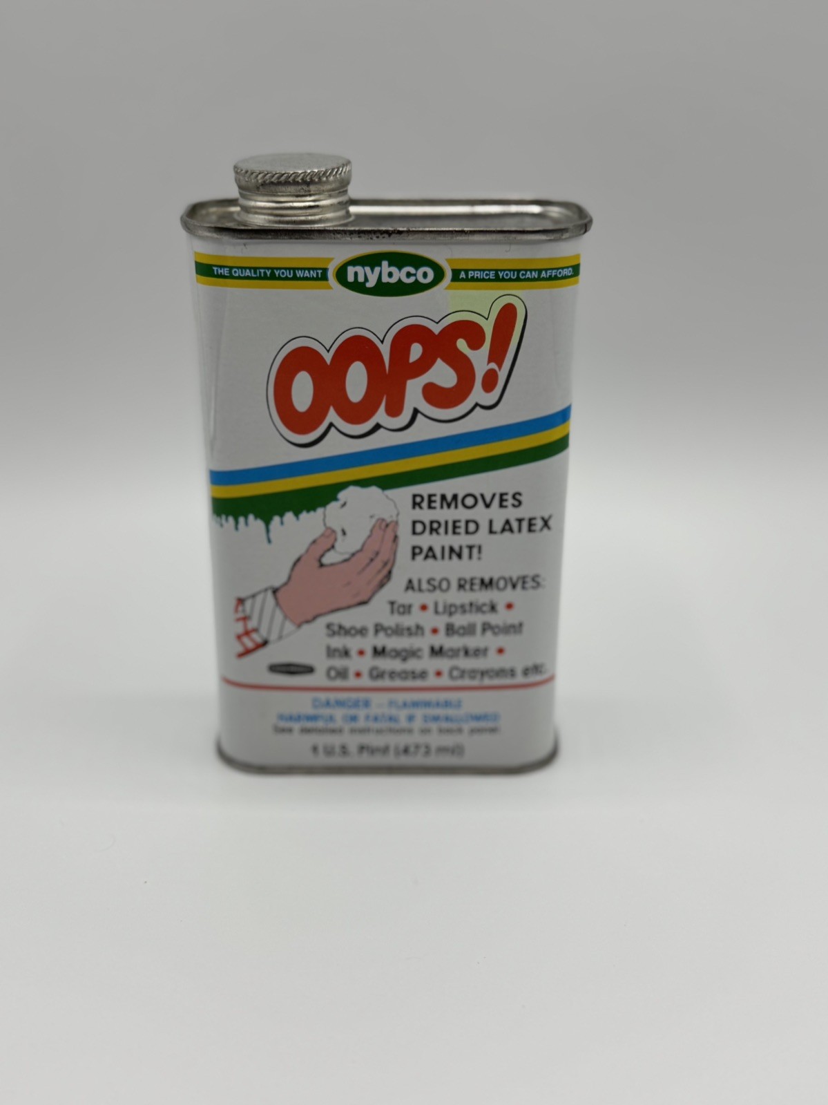 Oops! Remover Tin Can DISCONTINUED! Original Formula! 1 Pint 90% Full!