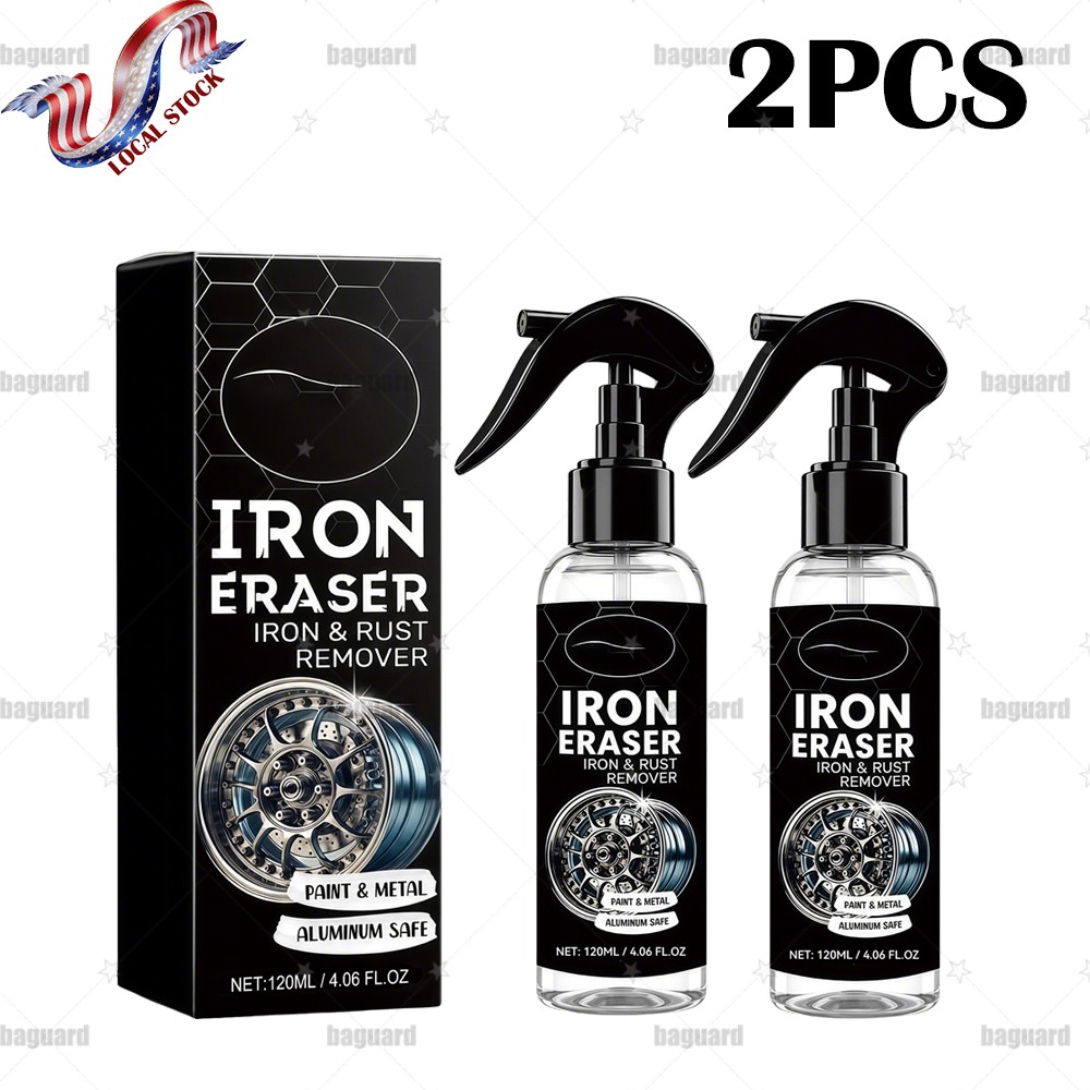 2026 Iron Eraser Rust Remover Spray Car Wheel Paint Brake Dust Fast Cleaner 2PCS