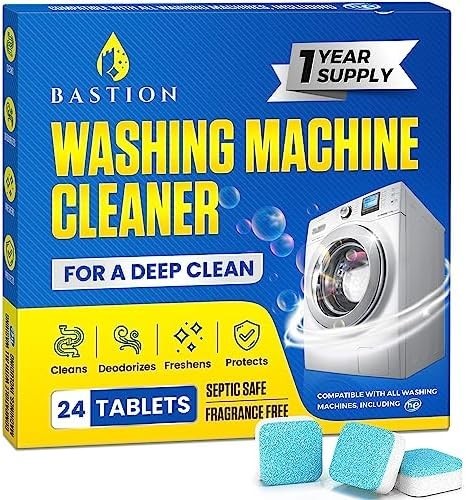 Bastion Washing Machine Cleaner, Deodorizer, & Descaler – 24 pack