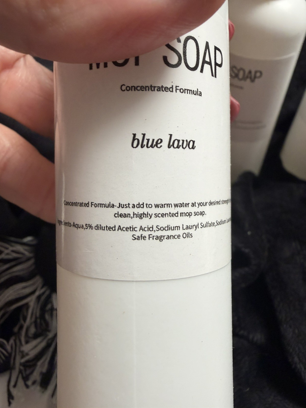 3 small 6oz bottles. Highly sented Blue Lave Mop Soap