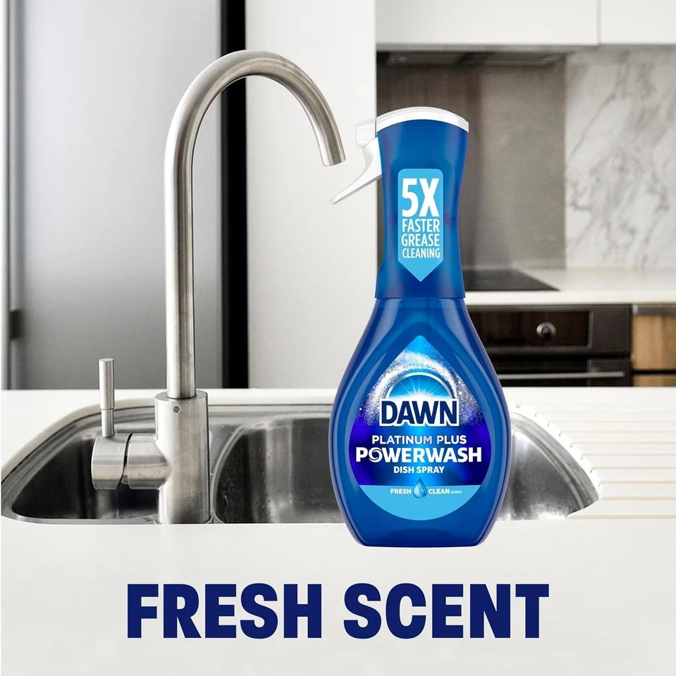 Dawn Platinum Powerwash Dish Spray,Dish Soap Liquid, 16 Fl Oz (Pack of 4x16oz )