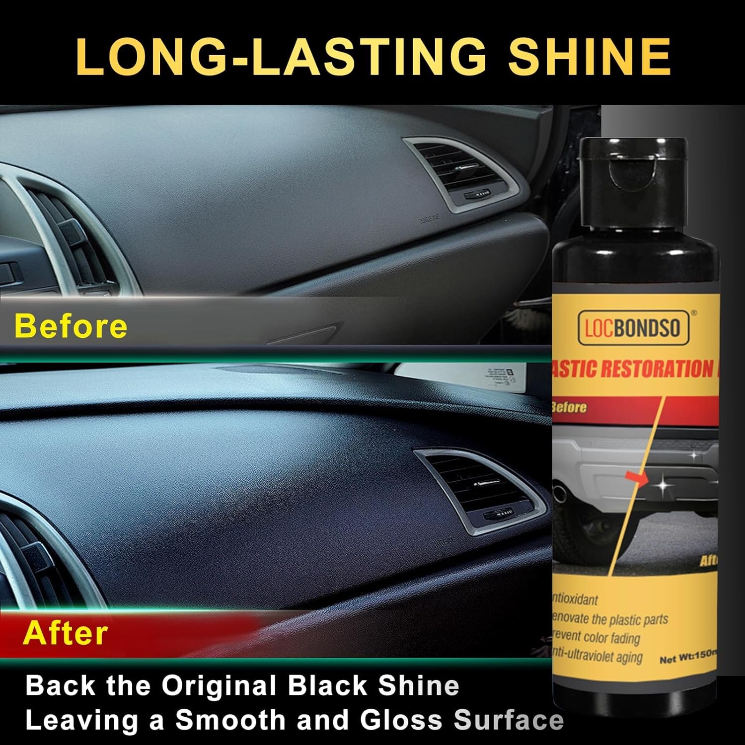 Plastic Restorer for Cars, Black Trim Restorer, Back to Black Plastic Restorer f