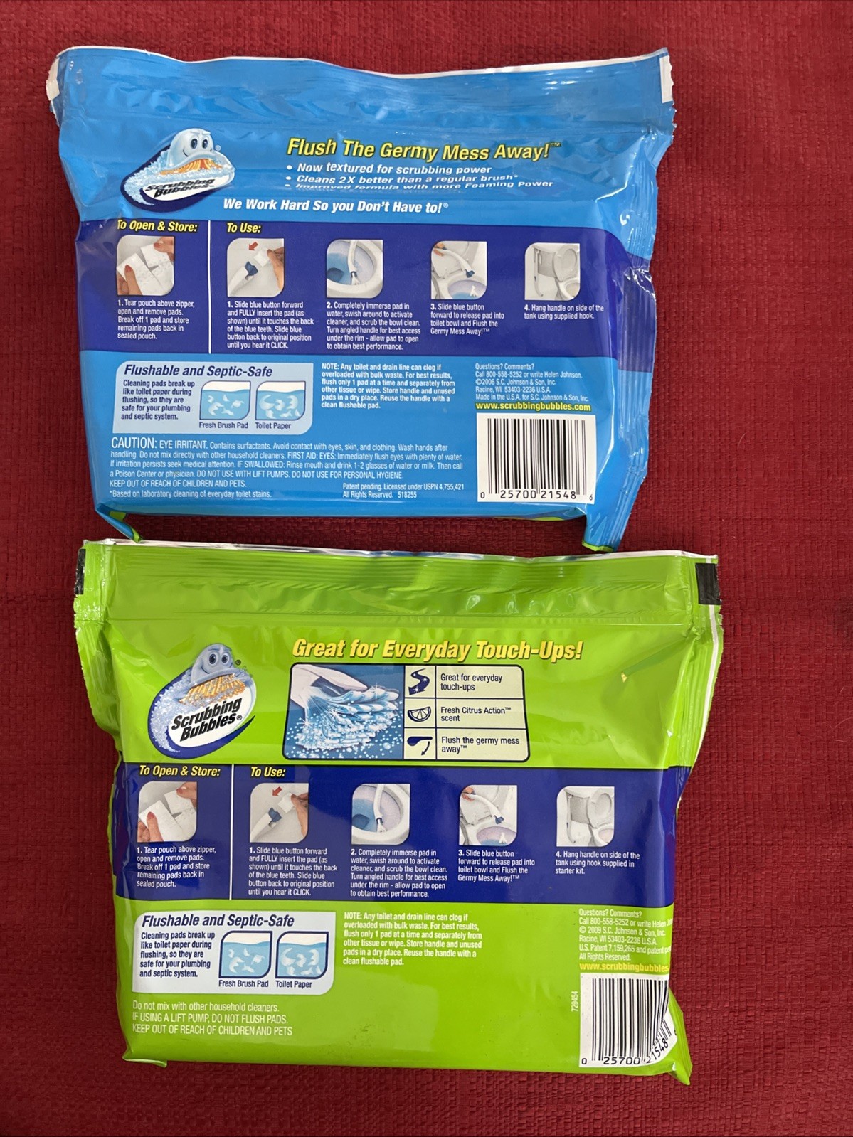 Scrubbing Bubbles Fresh Brush Flushable Pad Refills 12 Count Packs X 2 Packs