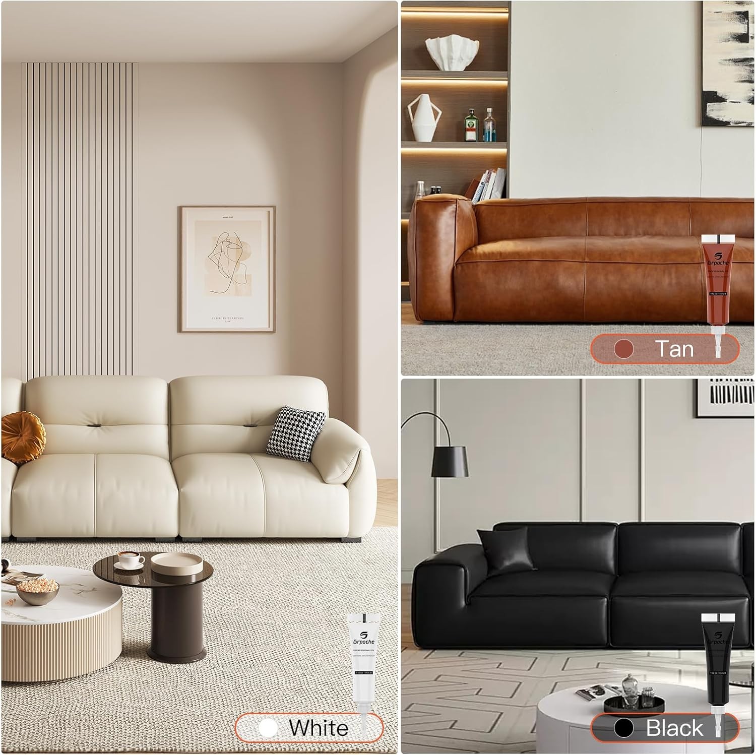 Repair Kit for Furniture, Couch Repair Ki Color: Black、White、Brown、Yellow Pear