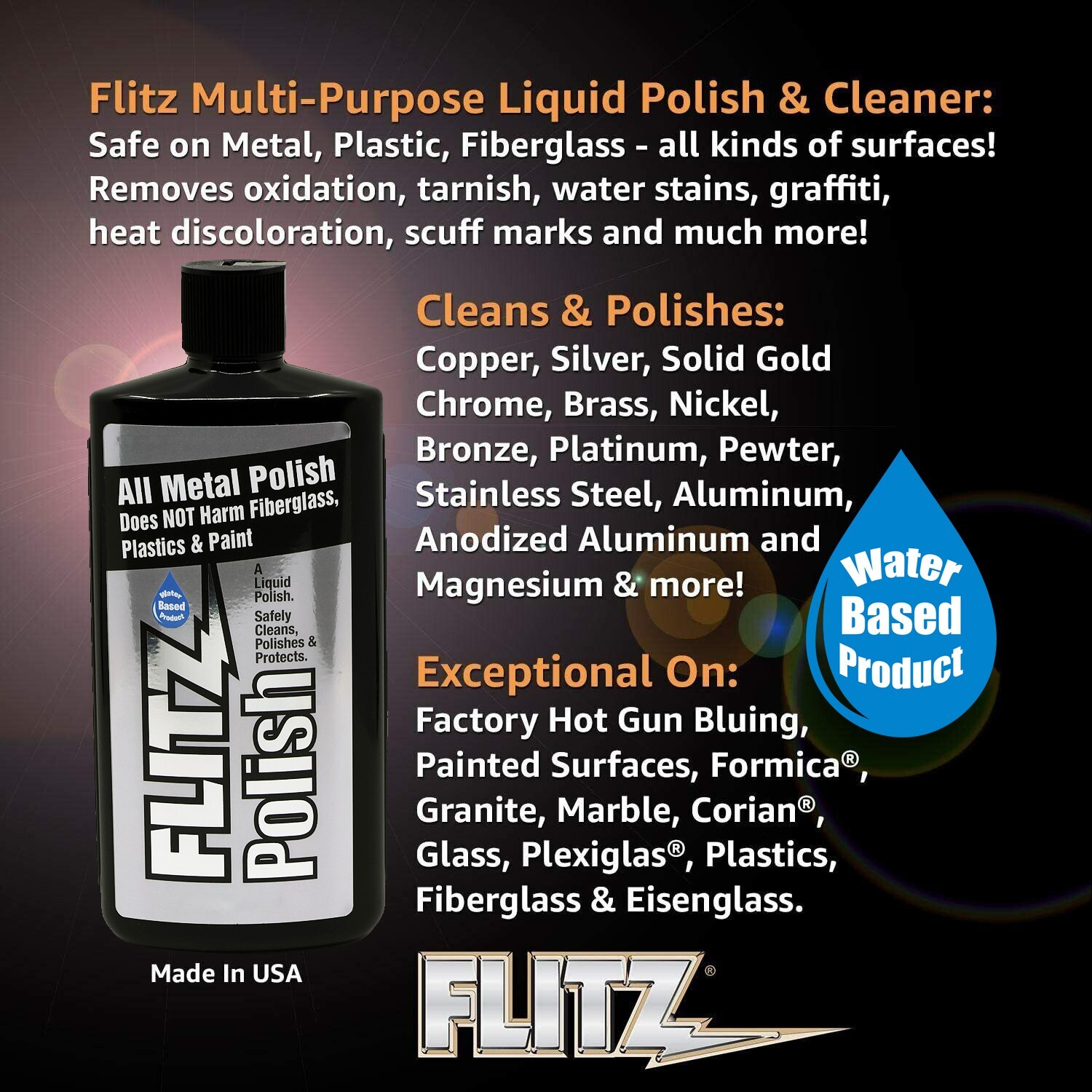 FLITZ All Metal Polish 1 Gallon/128 fl oz Liquid Formula (SEE VIDEO)