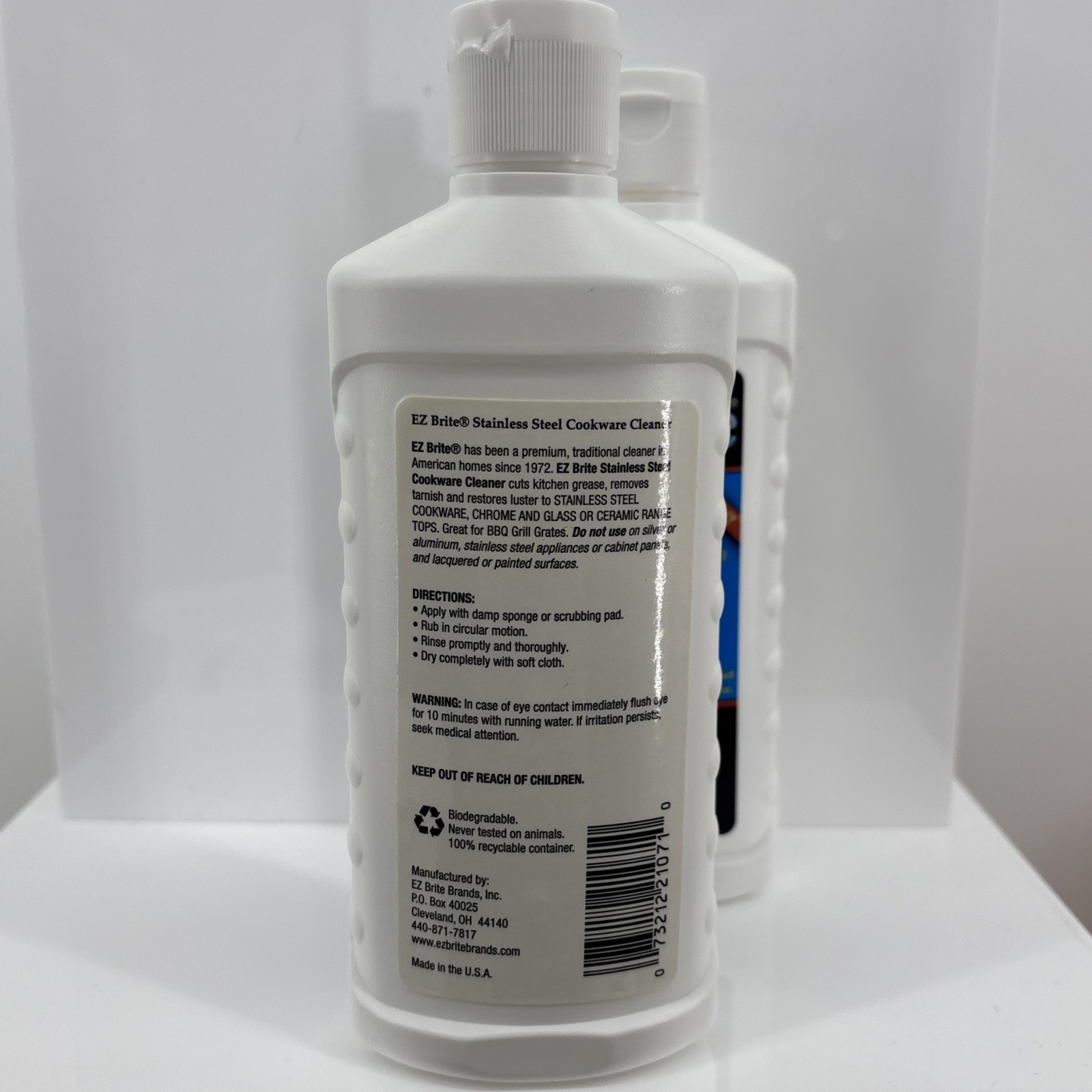 EZ Brite Stainless Steel Cookware & Sinks Cleaner Cleaning Gel 7oz (Lot Of 2)
