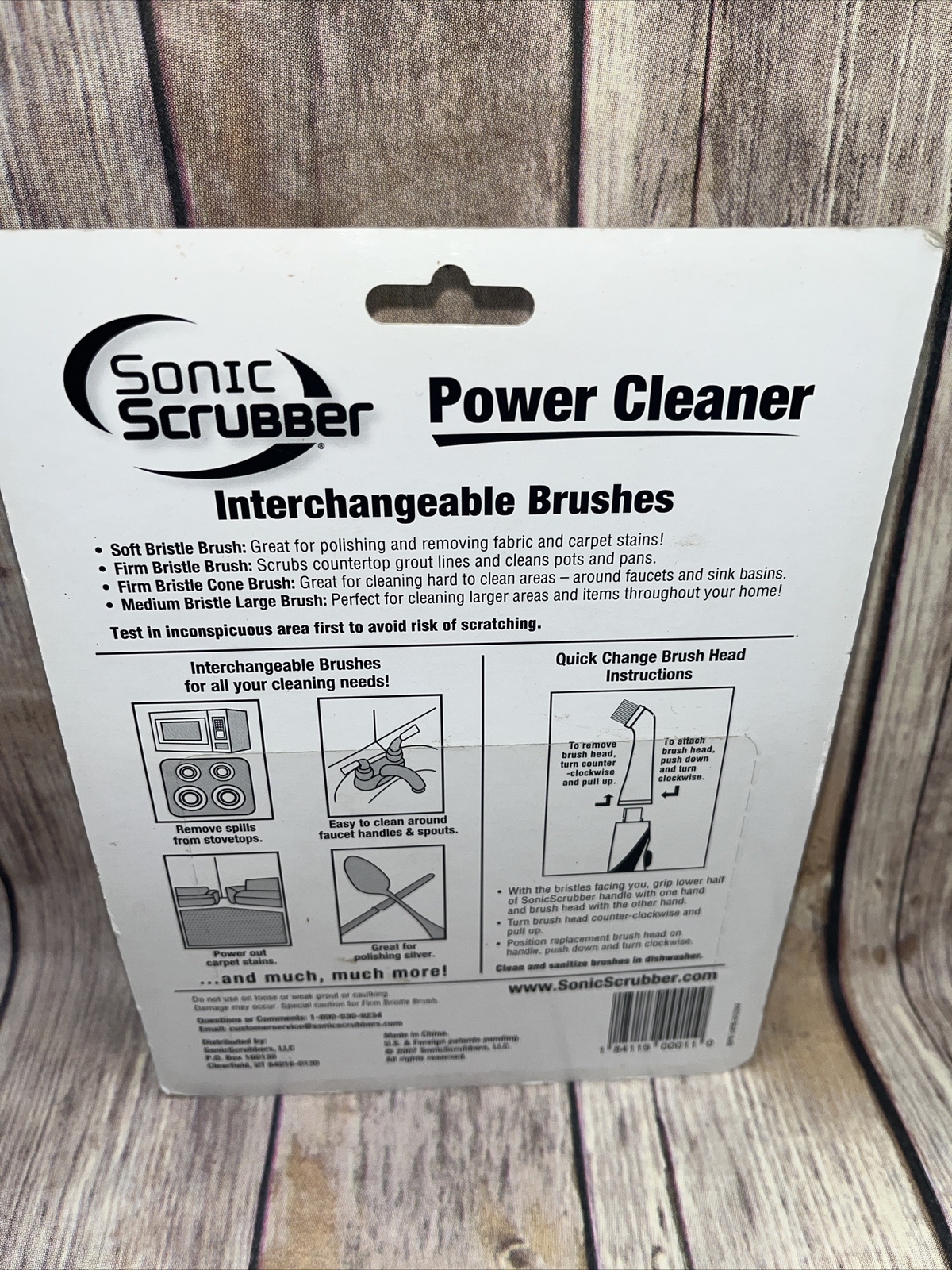 Sonic Scrubber Power Cleaner Interchangeable Brush Heads Kitchen Cleaning Tool