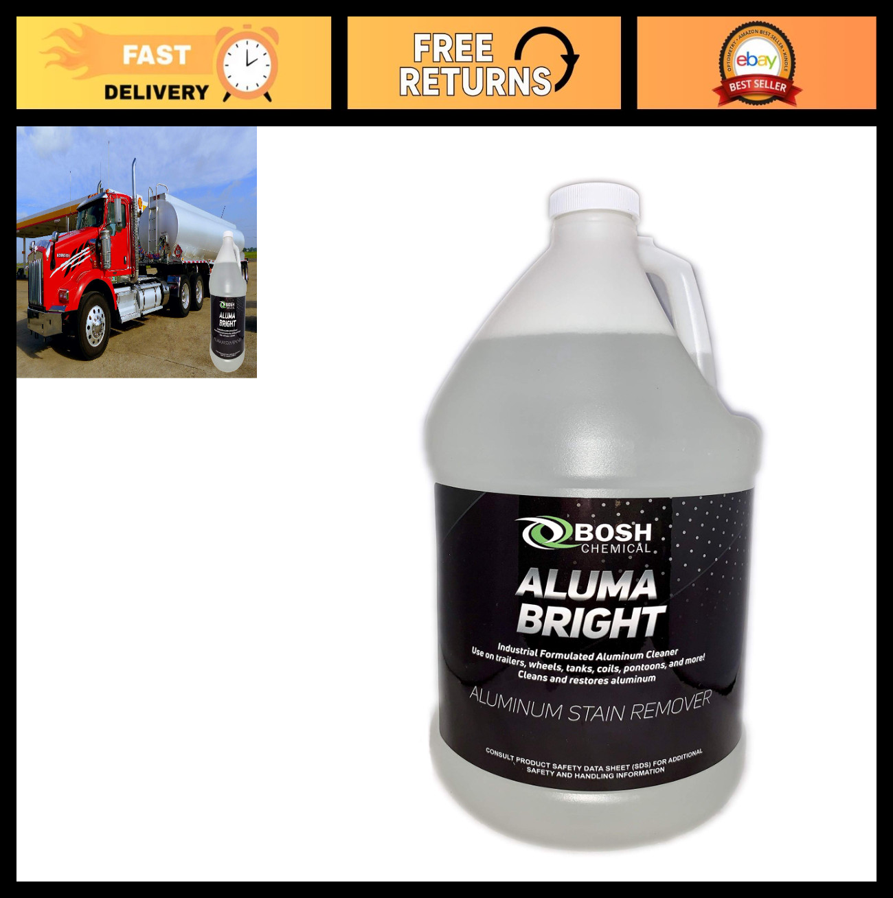 Aluminum Cleaner & Brightener – 1 Gallon Concentrate, Heavy-Duty Aluma Bright So