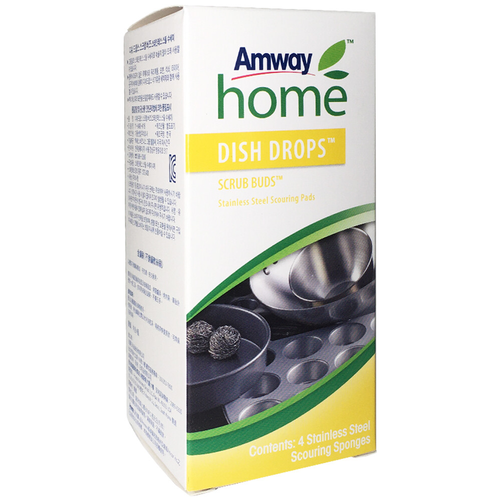 Amway* Dish Drops* Scrub Buds* Stainless Steel Scouring Pads 4 Scouring Sponges