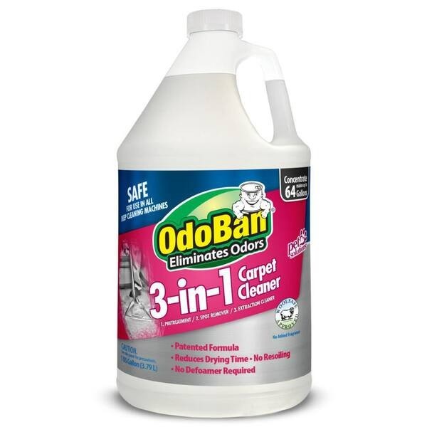 OdoBan 1 Gal. 3-in-1 Carpet Cleaner Concentrated Low Foaming Formula, Scent Free