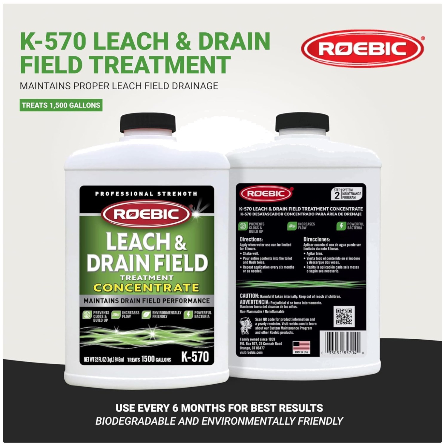 Roebic K-570-q Septic Tank Treatment – Liquid Formula