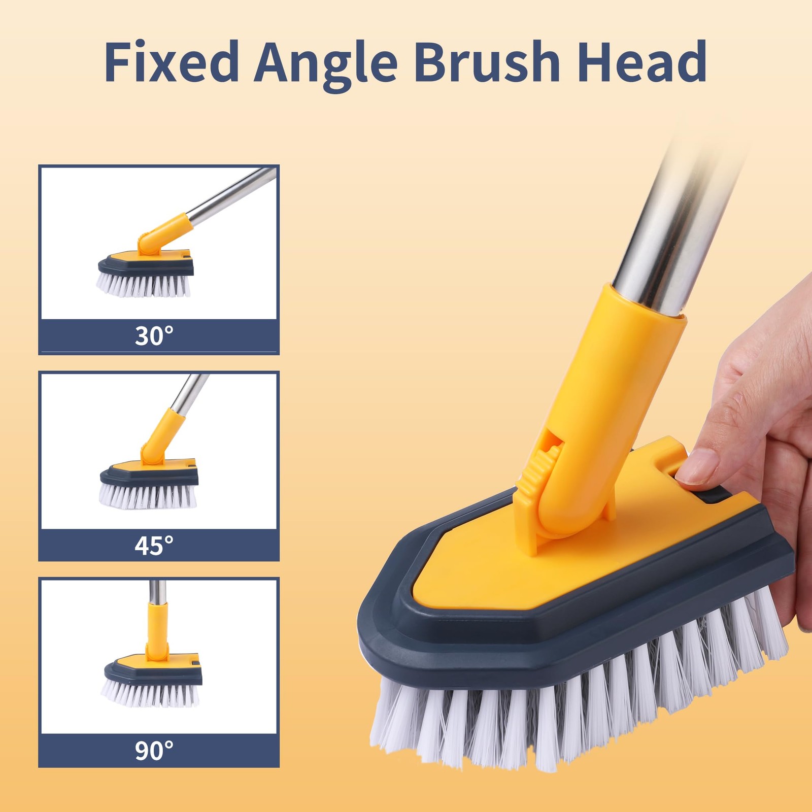 Tub Cleaner Brush with Long Handle, 55″ Extendable Tub Scrubber with Locking …